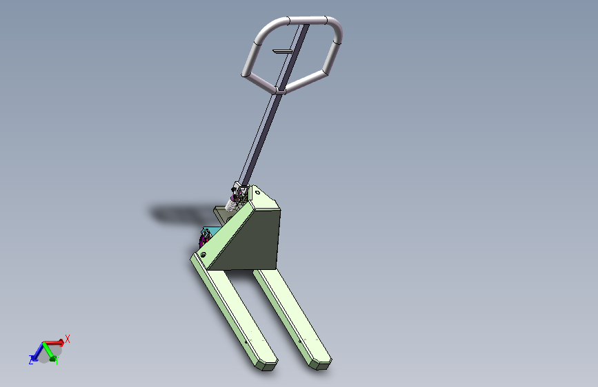 手动液压车设计【手推叉车】【SOLIDWORKS】【原创】90
