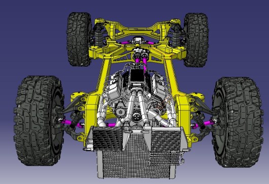 4x4四轮机车底盘及动力组