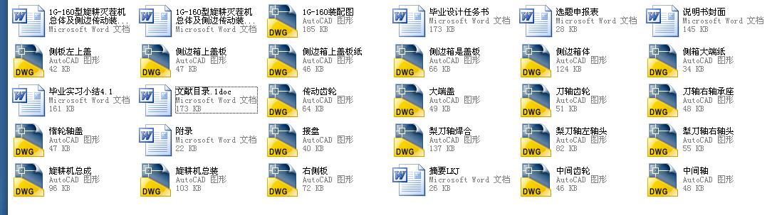 160型旋耕灭茬机总体及侧边传动装置毕业设计