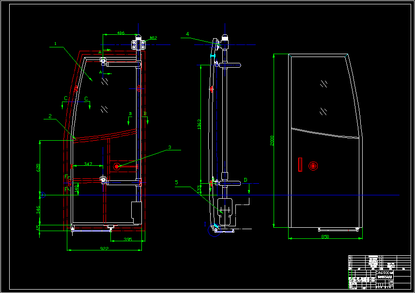 CA6900长途客车乘客门及舱门设计