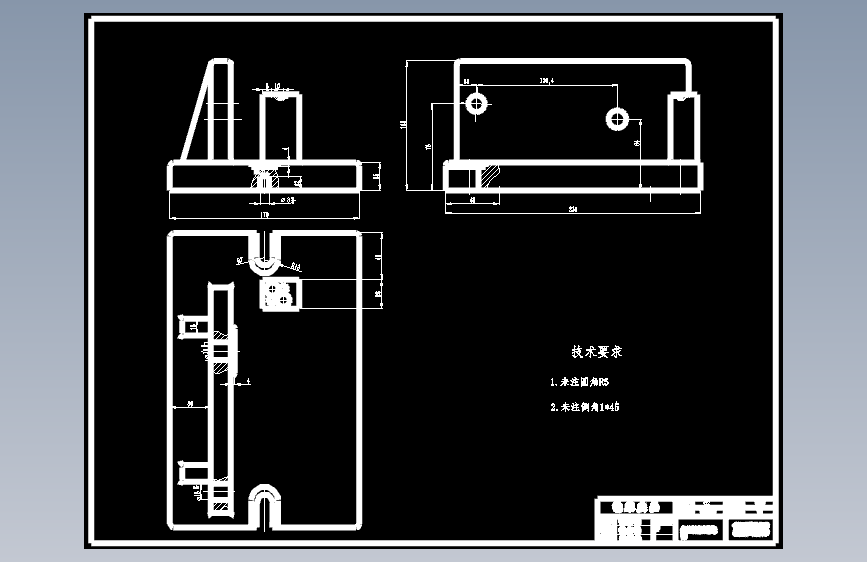CA6140车床拨叉【优秀含CAD图纸】 主视图