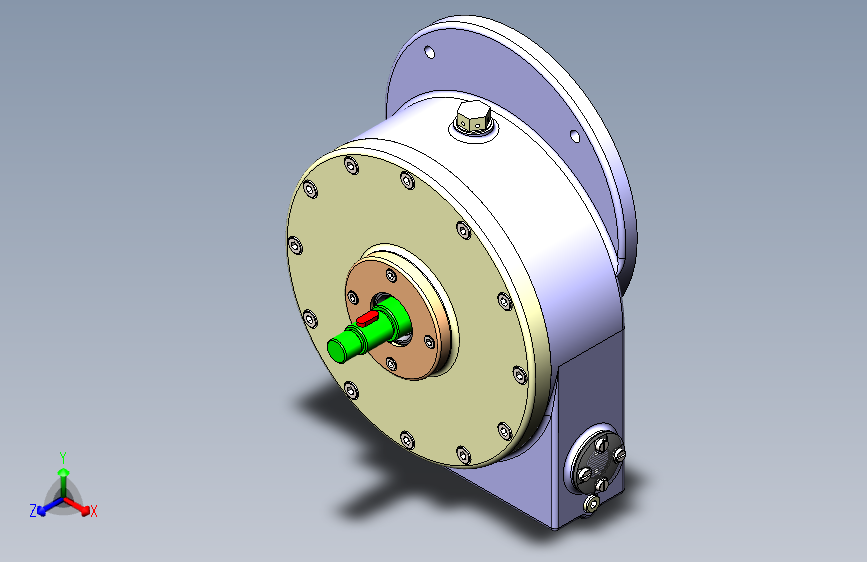 法兰式圆柱减速器3D数模图纸 Solidworks设计