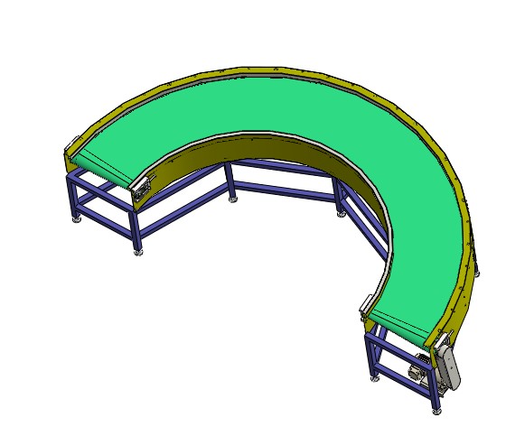 H828 180度转角皮带输送线转弯线图纸