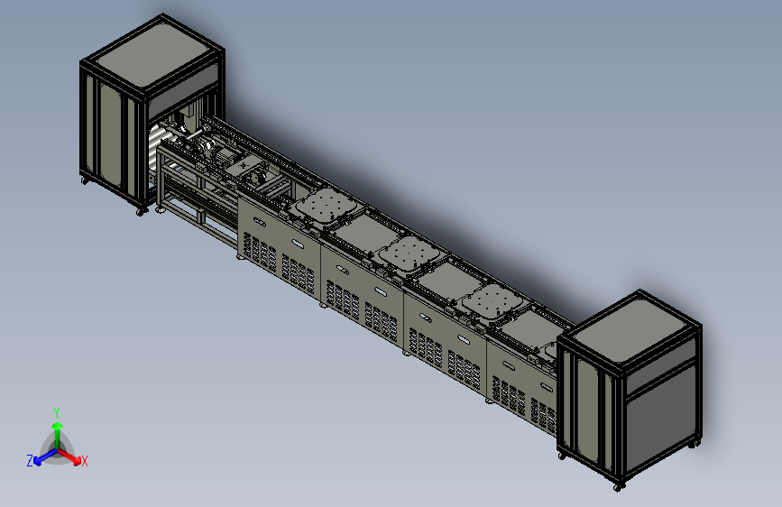 5工位倍速链产线标准版3D图纸  机械设计参考资料设计素材