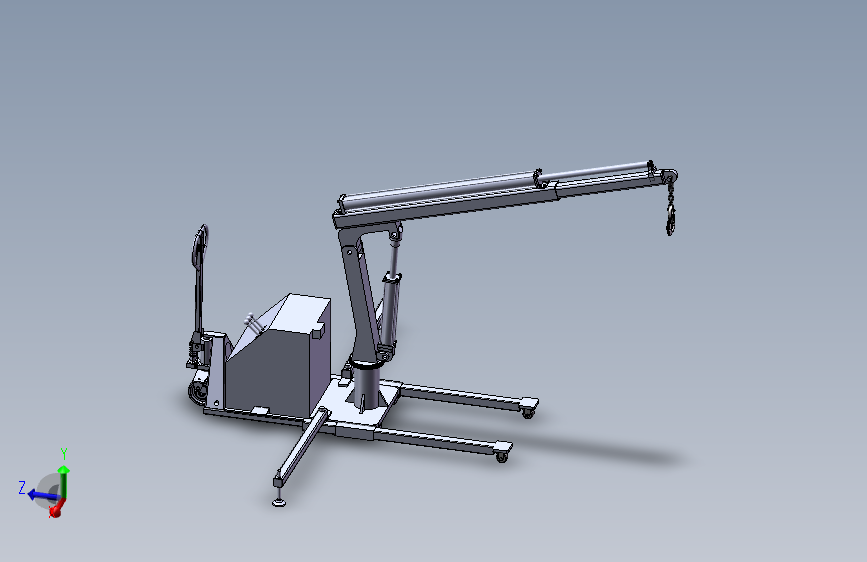 可移动单臂吊推车三维SW模型