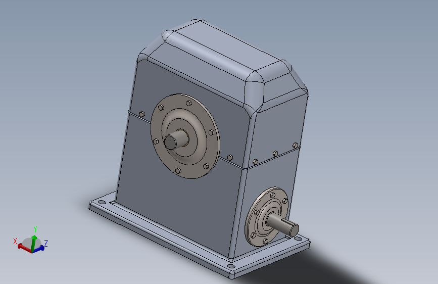 蜗轮蜗杆减速器3D数模图纸 Solidworks设计
