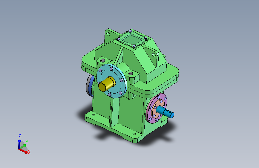 蜗轮蜗杆减速箱3D图纸 Solidworks设计