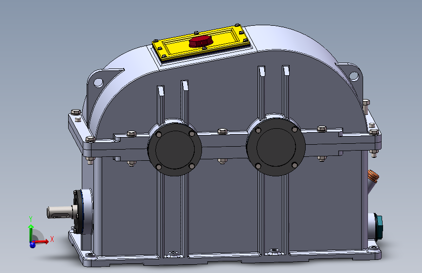 斜齿轮蜗轮蜗杆二级减减箱3D图纸 Solidworks设计