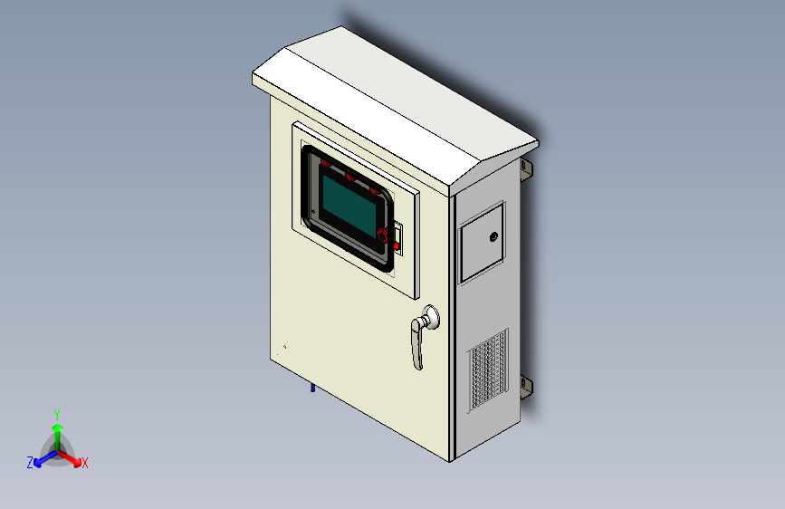 IP45级 户外控制柜 钣金机柜 触摸屏可视控制柜 挂