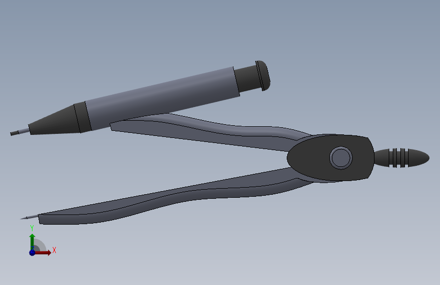 可爱文具圆规solidwork 正面视图