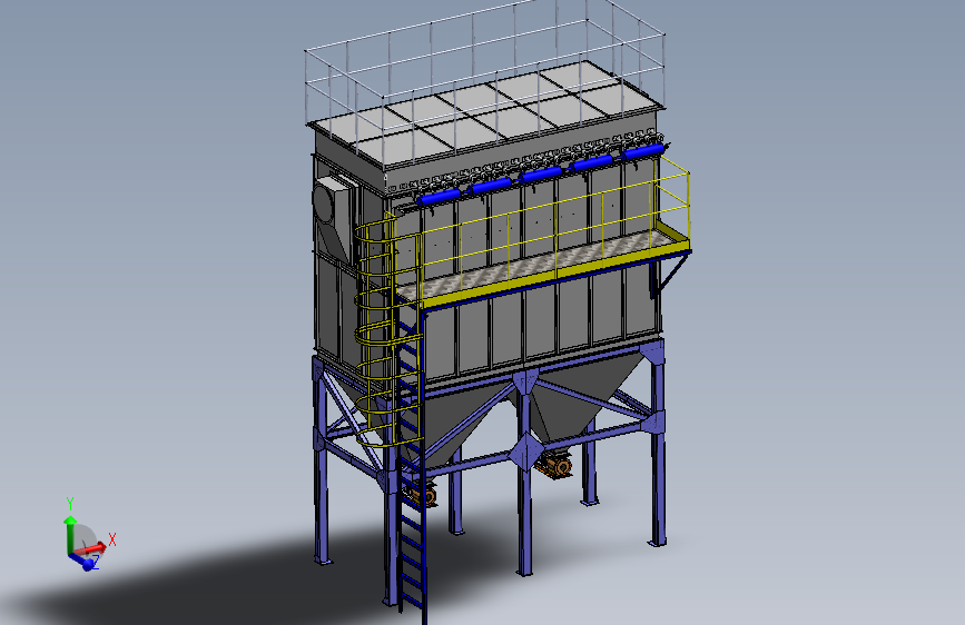 B02-布袋除尘器模型3D模型-1