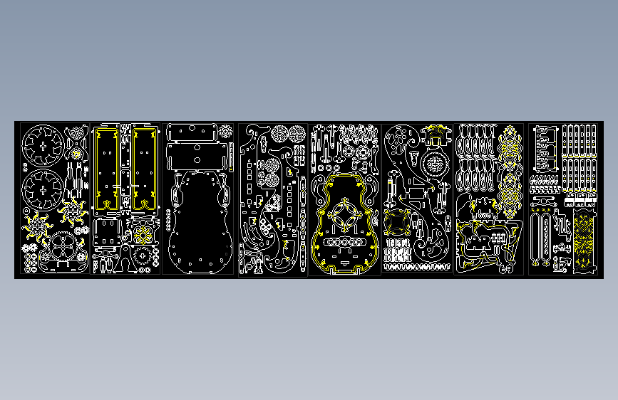 手摇风琴激光切割立体拼图图纸 cad cdr格式