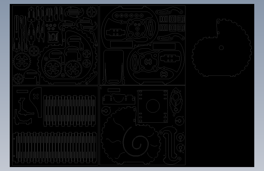 蜗牛存钱罐激光切割立体拼图图纸 cad cdr格式
