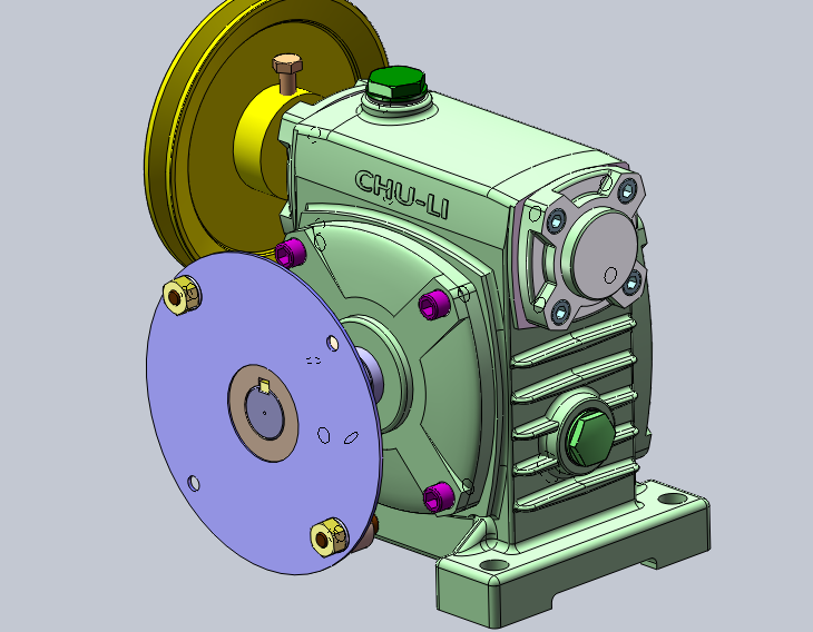 蜗轮蜗杆减速器3D模型 Solidworks设计