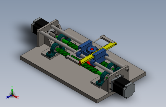 蜗轮蜗杆XY工作台机构3D数模图纸 Solidworks设计 附多种格式