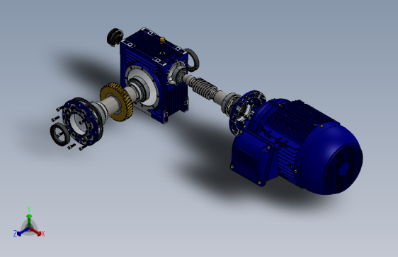 蜗轮蜗杆减速电机3D图纸 Solidworks设计