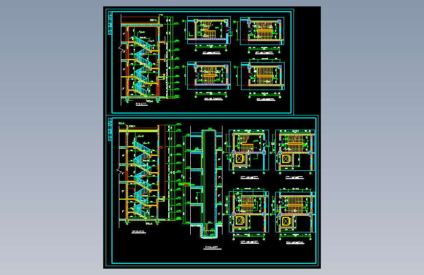 120套楼梯详细CAD施工图 CAD施工图集 CAD节点详图 CAD施工图纸