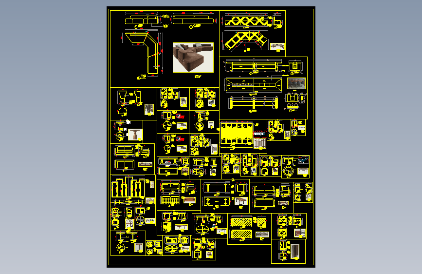 C1758-北欧家具cad_AutoCAD 2000_模型图纸下载 – 懒石网