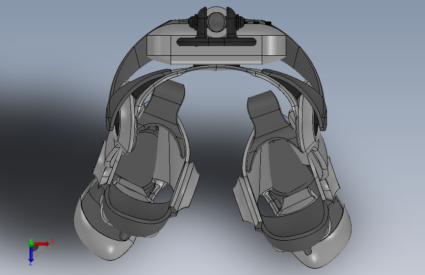 B 外骨骼 跳跃外骨骼 单兵辅助骨骼 机械设计 3D建模图纸jumping-exoskeleton 俯视图