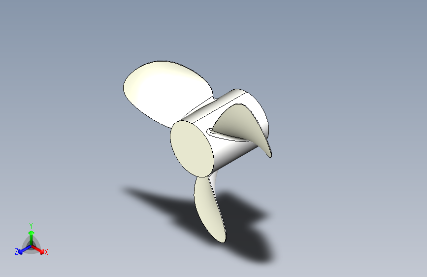 三叶螺旋桨，用于舷外发动机