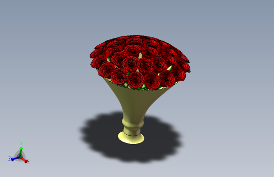 一束玫瑰鲜花3d图纸+仿真动画SolidWorks制图设计 玫瑰鲜花3d模型