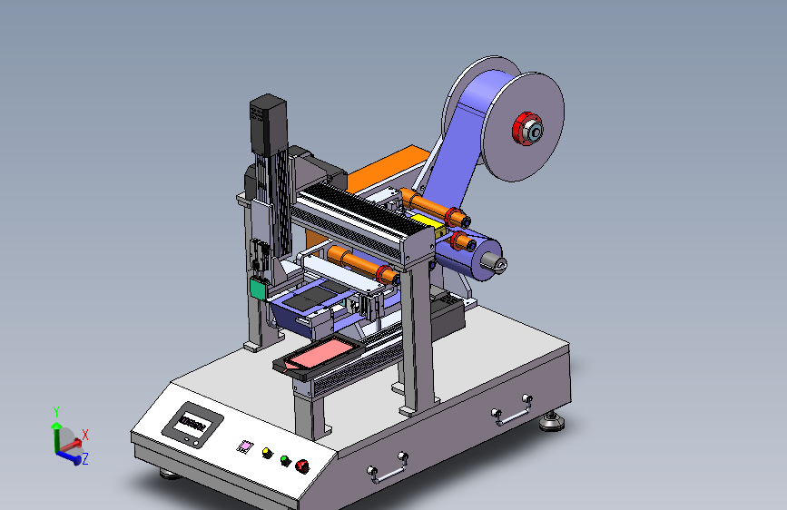 自动贴膜机3d图纸 贴膜贴标机械设计结构 手机贴膜机构3d三维模型