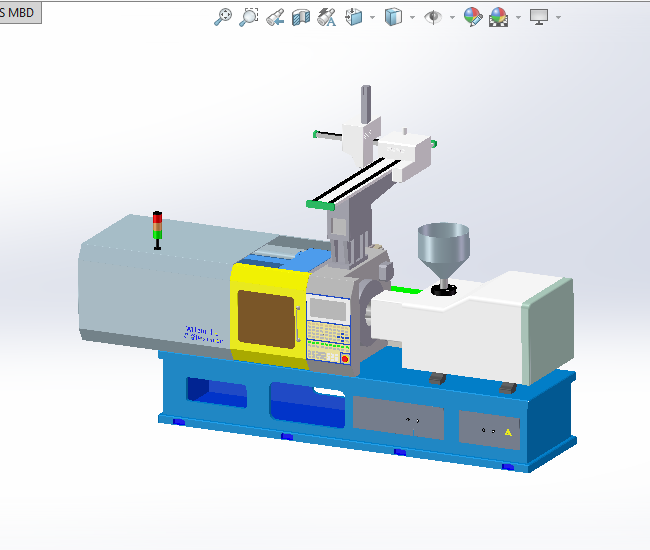 2款注塑机3d图纸 注塑机三维方案图 注塑机取料机械手3d三维模型