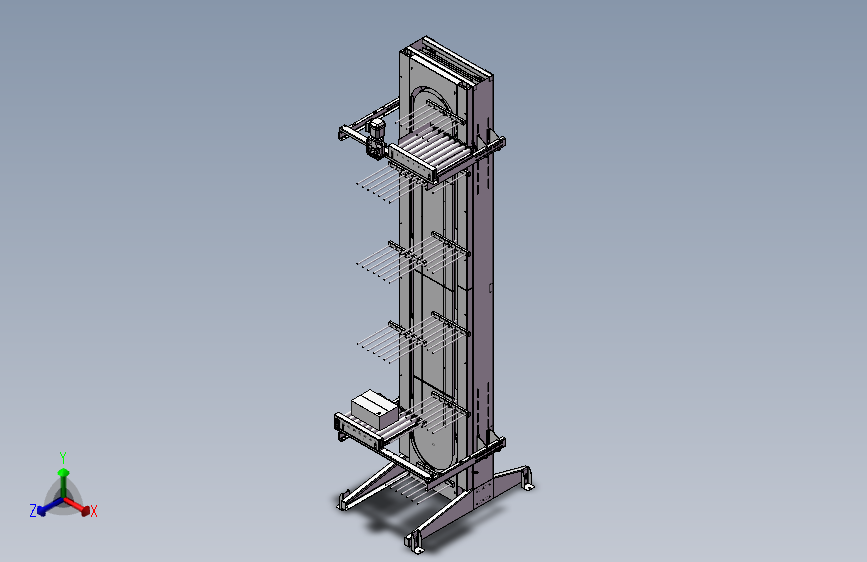 垂直升降机3d图纸3D图纸自动化设备三维STP模型 立式提升机3d模型