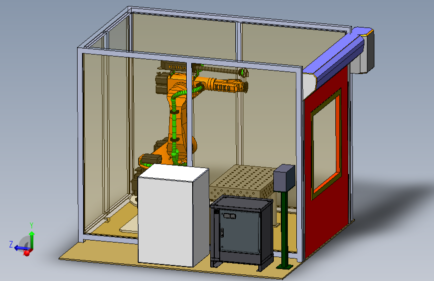 激光房焊接站设计方案3D图纸 三维模型 机械设计学习资料