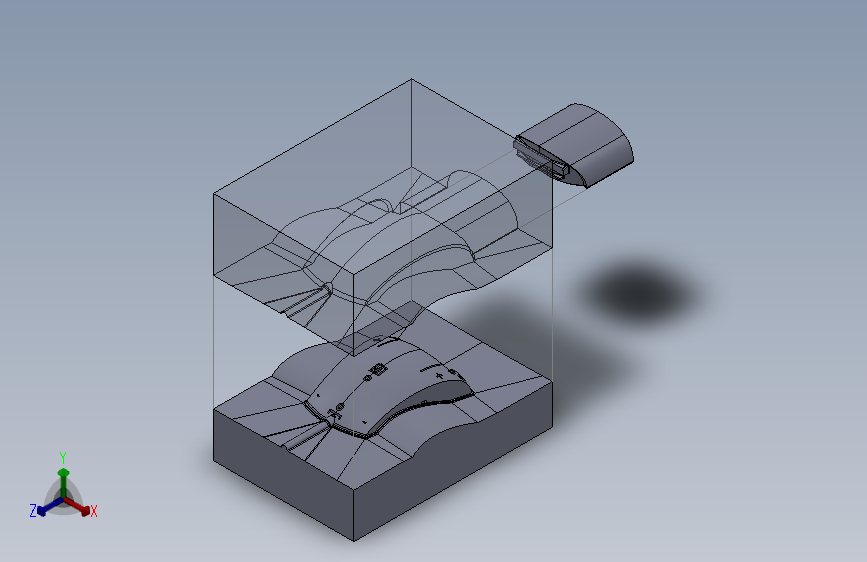 鼠标外壳模具3d图 注塑模具外壳设计