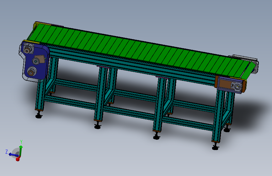 型材板链输送线3d图纸 小型型材框架运输线 链条板链输送线3d模型