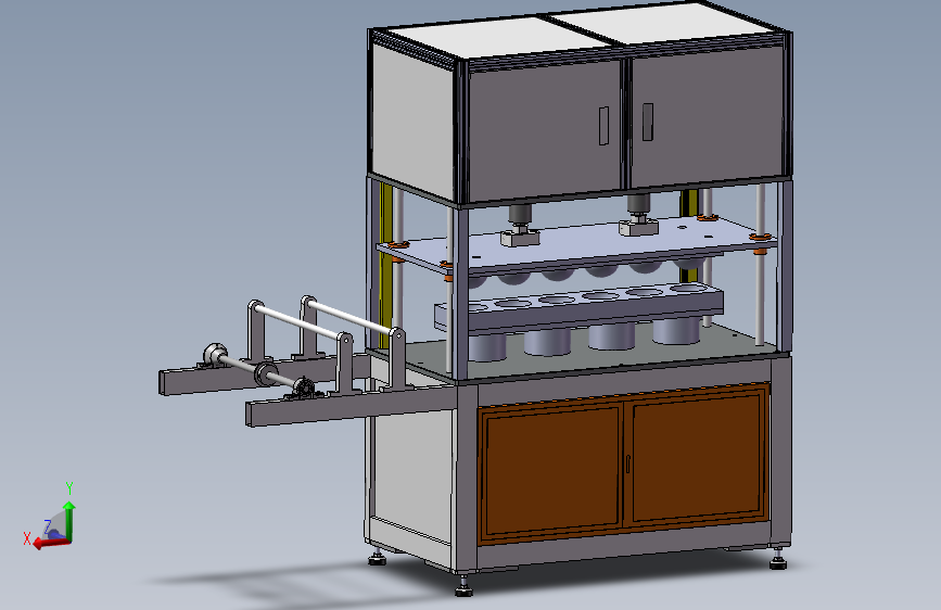 杯型冲压成型机3d图纸