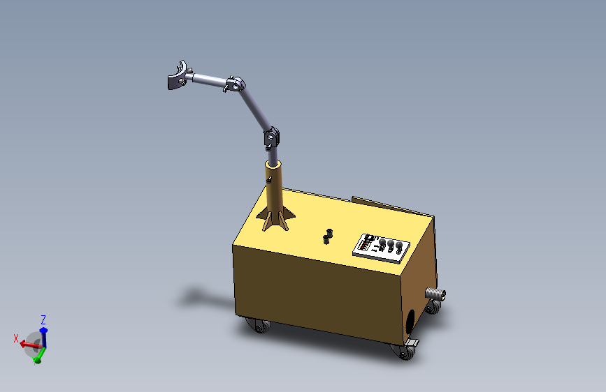 喷淋机器人3d图纸 AGV行走喷洒小车 关节可调节喷淋机器人3d模型