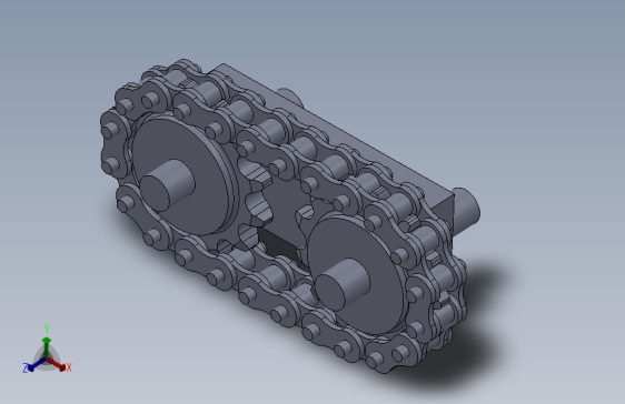 链轮链条传动结构3d图纸 SW绘制+仿真动画 链轮链条3d图三维模型