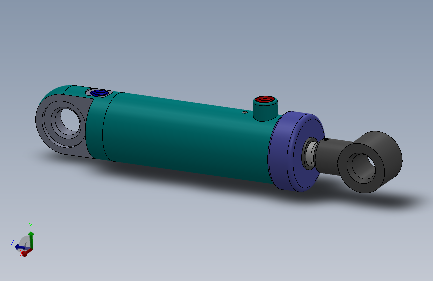 单杆双作用活塞式油缸3D图纸SolidWorks模型+说明 三维机械模型