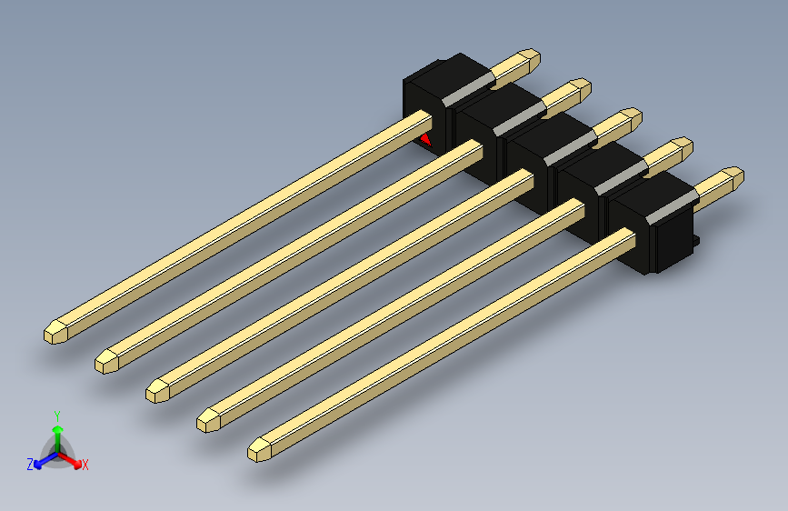 彩色公头100mil（2.54mm）系列-DS1021_black_1x05p_100mil_Type19_rev1.0