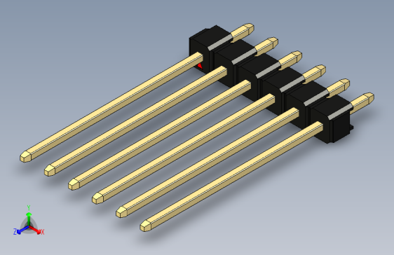 彩色公头100mil（2.54mm）系列-DS1021_black_1x06p_100mil_Type19_rev1.0