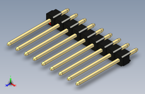 彩色公头100mil（2.54mm）系列-DS1021_black_1x09p_100mil_Type5_rev1.0