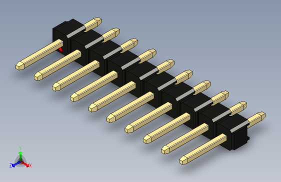 彩色公头100mil（2.54mm）系列-DS1021_black_1x10p_100mil_Type1_rev1.0