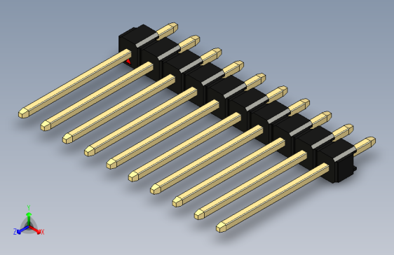 彩色公头100mil（2.54mm）系列-DS1021_black_1x10p_100mil_Type5_rev1.0