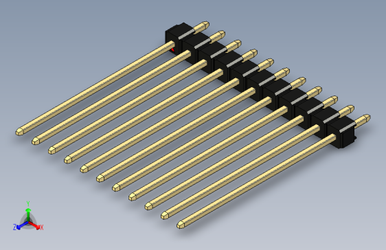 彩色公头100mil（2.54mm）系列-DS1021_black_1x11p_100mil_Type43_rev1.0