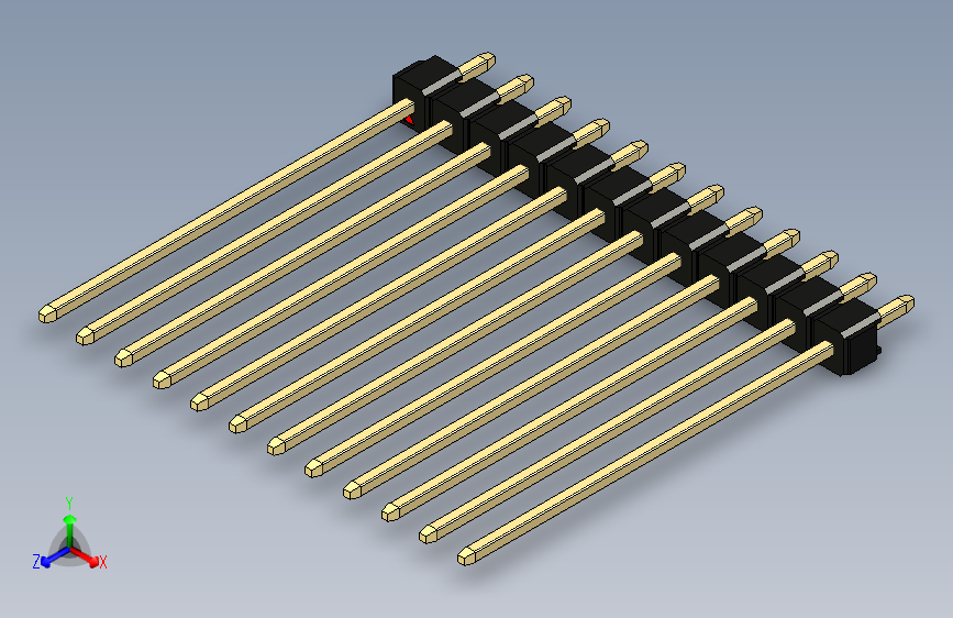 彩色公头100mil（2.54mm）系列-DS1021_black_1x12p_100mil_Type43_rev1.0