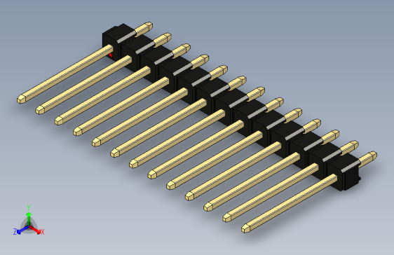 彩色公头100mil（2.54mm）系列-DS1021_black_1x13p_100mil_Type5_rev1.0