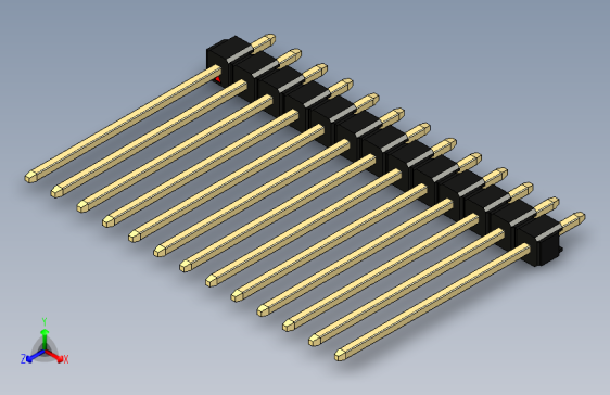 彩色公头100mil（2.54mm）系列-DS1021_black_1x13p_100mil_Type19_rev1.0