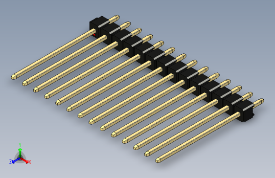彩色公头100mil（2.54mm）系列-DS1021_black_1x14p_100mil_Type19_rev1.0