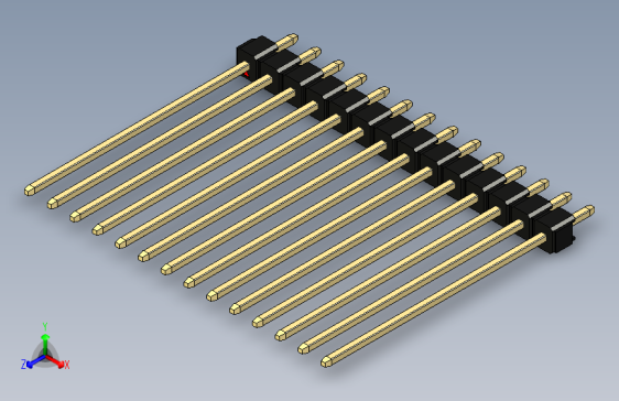 彩色公头100mil（2.54mm）系列-DS1021_black_1x14p_100mil_Type43_rev1.0