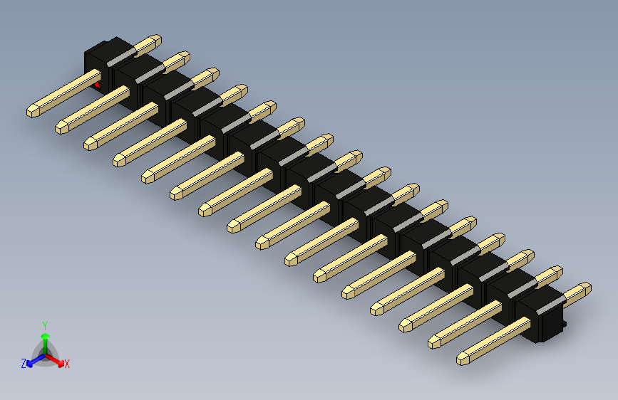 彩色公头100mil（2.54mm）系列-DS1021_black_1x16p_100mil_Type1_rev1.0