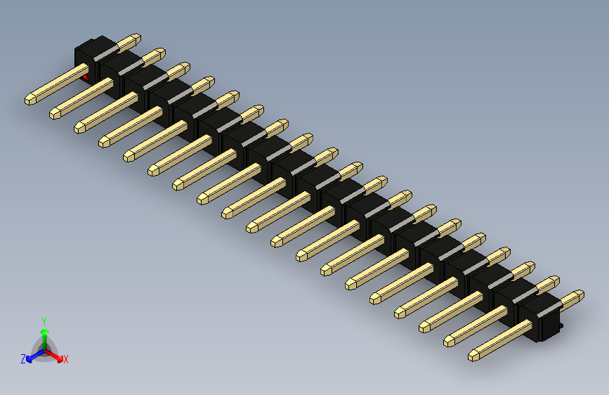 彩色公头100mil（2.54mm）系列-DS1021_black_1x19p_100mil_Type1_rev1.0