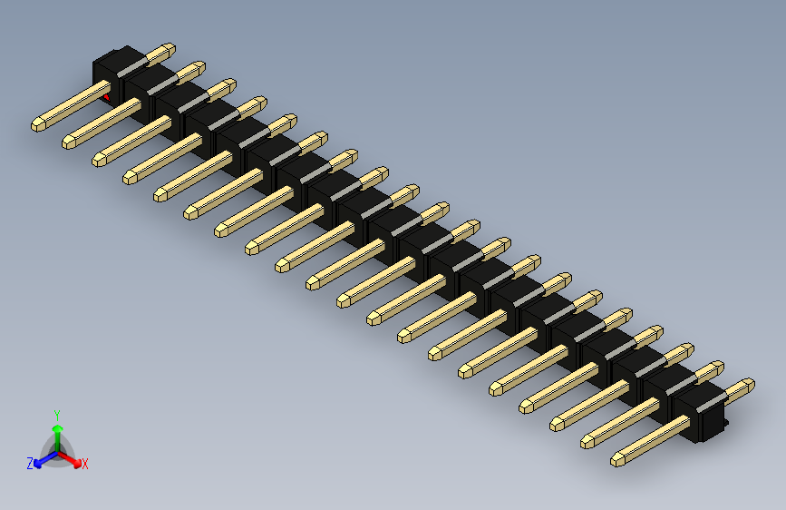 彩色公头100mil（2.54mm）系列-DS1021_black_1x20p_100mil_Type1_rev1.0