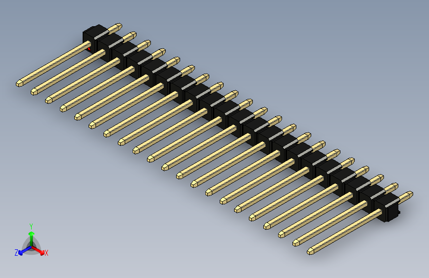 彩色公头100mil（2.54mm）系列-DS1021_black_1x21p_100mil_Type5_rev1.0